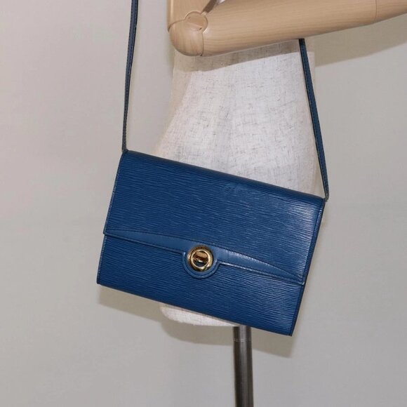 LOUIS VUITTON Epi Pochette Arche Shoulder Bag Blue - Picture 1 of 16